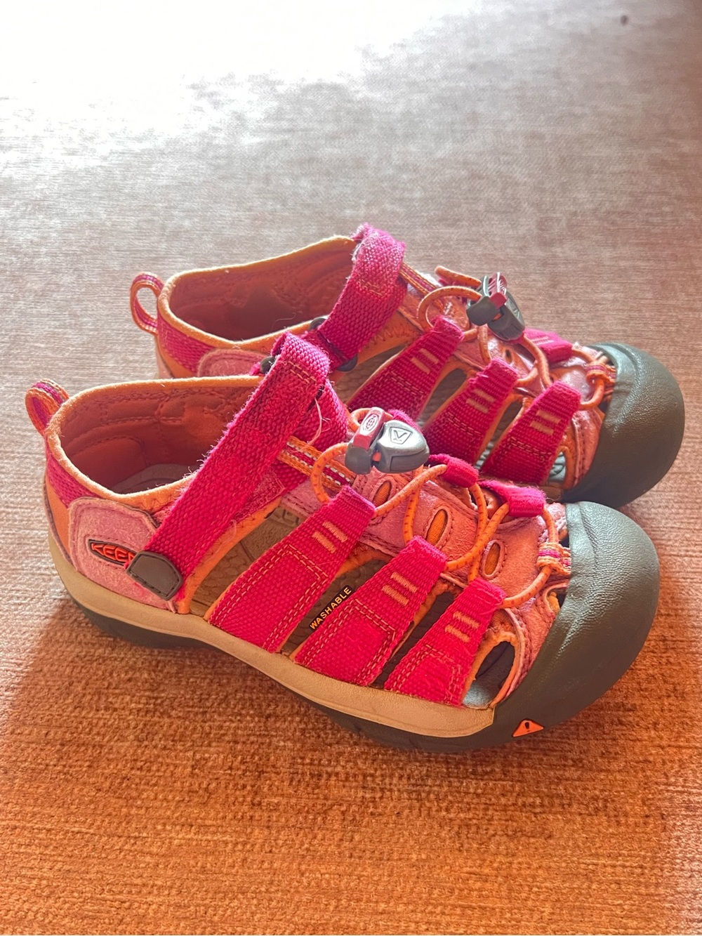 Keen Kids Pink and Orange Closed-Toe Water Sandals size youth 2